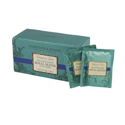 Image of Fortnum &amp; Mason British Tea, Royal Blend Decaffeinated, 25 Count Teabags (1 Pack)