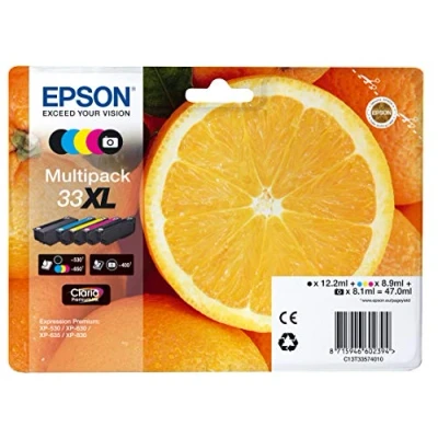 Image of Epson C13T33574021 Multi pack XL Original Inkjet Cartridges (Black, Yellow, Magenta, Cyan) (Pack of 5)