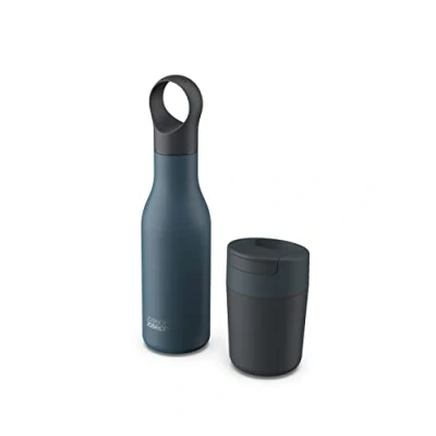 Image of Joseph Refill Reuse Repeat 2 Piece Sipp Travel Mug &amp; 500ml Loop Hot Cold Bottle Set Blue