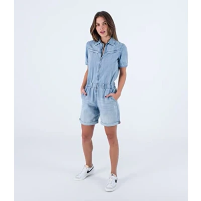 Image of Hurley W Oceancare Denim Short Overall