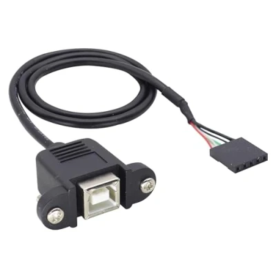 Image of zdyCGTime Panel Mount USB Cable B to 10 pin Female Dupont Motherboard Header F/F 50cm
