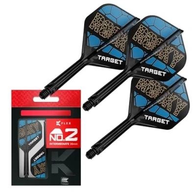 Image of TARGET Darts Josh Rock K Flex Flights and Shaft System, No.2 Pack of 3 Kflex All In One Flights, Player Edition Accessories Dart Stem Intermediate (26mm)