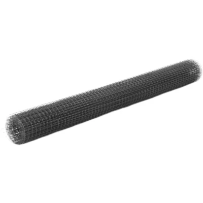 Image of vidaXL Chicken Wire Fence Steel with PVC Coating 10x1.5 m Grey