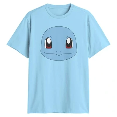 Image of Pokemon Big Face Charmander Pikachu Squirtle Bulbasaur Psyduck Snorlax Adult T Shirt, Light Blue, Medium