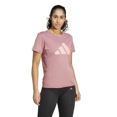 Image of adidas Women&#039;s Run It Tee Lightweight Red T Shirt, Moisture Wicking Fabric for Running