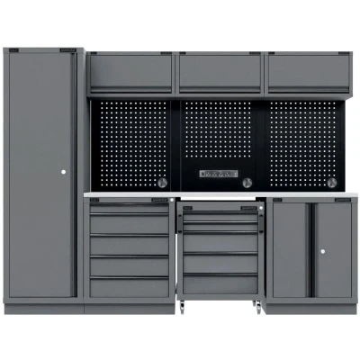 Image of Superline Pro Black Edition Storage System with Stainless Worktop 2.64m