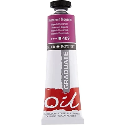 Image of Daler Rowney Graduate Oil Paint, Aluminium Tube, 1.28oz 38 ml, Permanent Magenta
