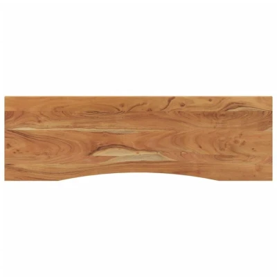 Image of vidaXL Solid Acacia Wood Desk Top 140x50x2.5cm for Office and Dining Tables, with a Curved Comfortable Design Unique Colour Variations, Easy to Clean