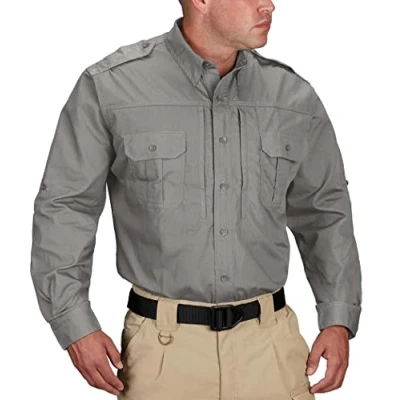 Image of Propper Men&#039;s Long Sleeve Tactical Shirt Grey, 2X Large
