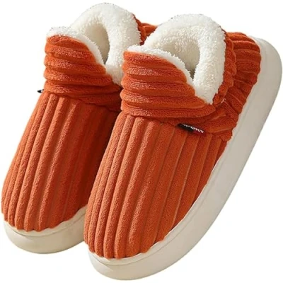Image of YoiTs Sunmoine Cloud Slippers, Warm Fuzzy House Platform Anti Skid Cozy Slippers for Women Men (Red,5.5 6 Women/4 4.5 Men)