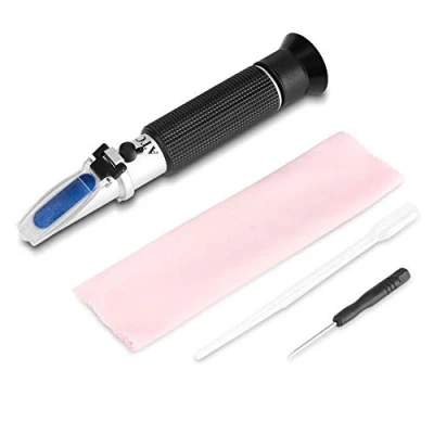 Image of 0 80% Volume Percent ATC 10 30C Optics Alcohol Refractometer, for Liquor Production, Spirit Measurement, Ethanol with Water, Distilled Beverages, Tester Meter pipet