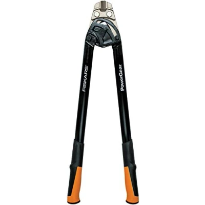 Image of Fiskars PowerGear Bolt Cutter, 30% More Power, Length 76cm, Steel Blade/Plastic Handle, Black/Orange, 1027215