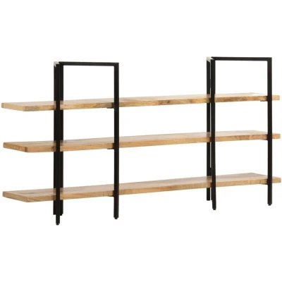 Image of vidaXL 3 Tier Bookcase 160x31x80 cm Solid Mango Wood