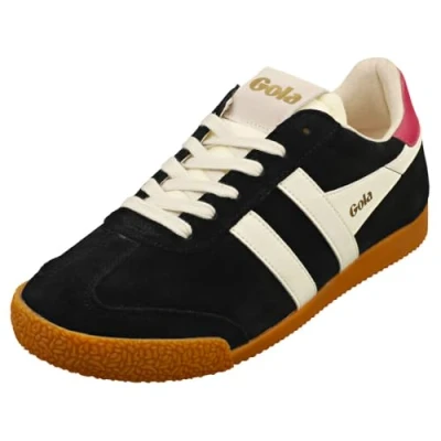 Image of Gola Elan Womens Casual Trainers in Black Off White 4 UK