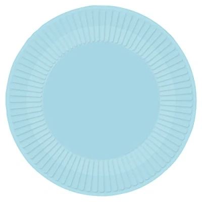 Image of Amscan 9915400 218 66 Clear Sky Blue Eco Friendly Paper Party Plates 8 Pack