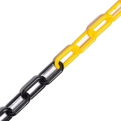 Image of 5m/25m Plastic Chain Barrier 6mm/8mm Thickness 8X Vibrant Colours (8mm, 5m, Yellow &amp; Black)