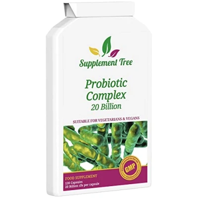 Image of Probiotics Complex 20 Billion CFU Per Vegan Capsule 120 Targeted Release Capsules Probiotic Supplement