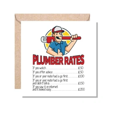 Image of MUGGZ Plumber Card Funny Plumbers Gift Giftset Made in The UK