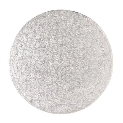 Image of PACK OF 5 Culpitt 7&#039;&#039; Round Cake Drum/Board 13mm Thick Silver Foil Covered