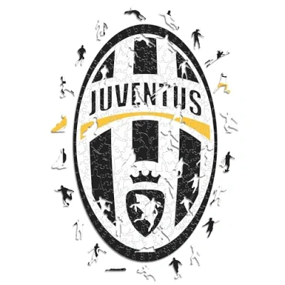 Image of Iconic Puzzles, Juve Retro Logo, 100% eco sustainable wooden puzzle with official license,Size S, 150 Pcs