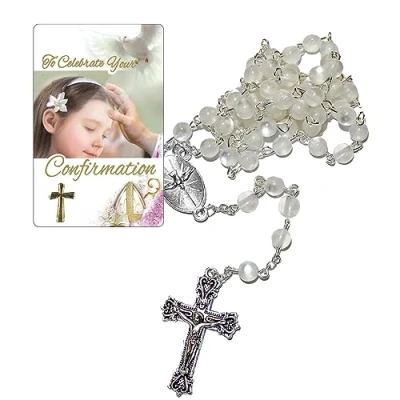 Image of Widdle Gifts Confirmation Rosary and Prayer Card Gift Set Girl F6054/CRY 0546