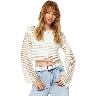 Image of Trendyol FeMan Regular fit Basic Crew Neck Knitwear Sweater,Ecru,S