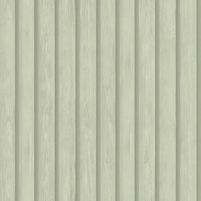 Image of SOPHIE LAURENCE Green Wood Panel Slat Wallpaper Realistic 3D Effect