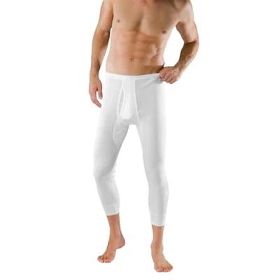Image of Schiesser Men&#039;s Hose 3/4 Thermal Bottoms, White (100 White), XXXL