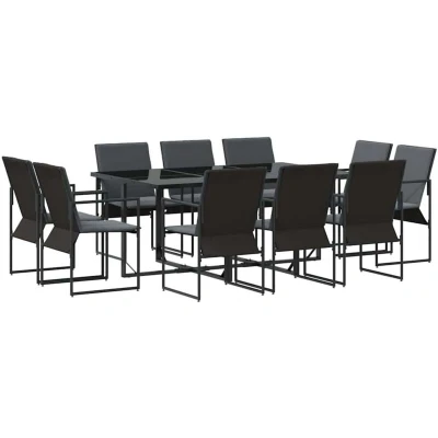 Image of vidaXL 13 Piece Garden Dining Set with Cushions Steel and Textilene