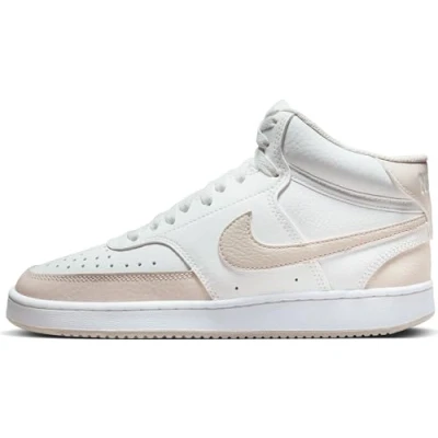 Image of Nike Women&#039;s NikeCourt Vision Mid Sneaker, Summit White Light Orewood BRN White, 4.5 UK