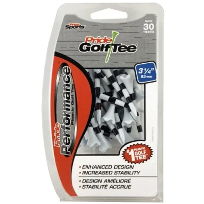 Image of Pride Golf Tee &quot;Pride Performance Striped Tees (Pack of 30), 3 1/4&quot;&quot;, White