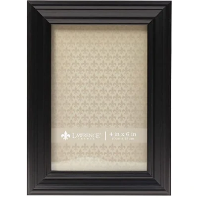 Image of Lawrence Frames 535446 Black 4x6 Classic Detailed Picture Frame