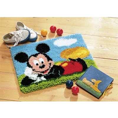Image of Vervaco Latch Hook Rug: Mickey Mouse, Acrylic, Multi Colour, 30 x 2 20 cm