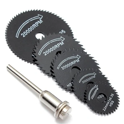 Image of 【Black Friday Deals】OriGlam 6Pcs HSS Saw Blades Circular Blade, Cutting Discs Mandrel Rotary Tool For Dremel Metal Cutter Power Kit Wood Drill