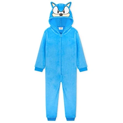Image of SONIC THE HEDGEHOG Onesies for Boys, Fleece Onesie, Gamer Gifts (Blue, 9 10 Years)