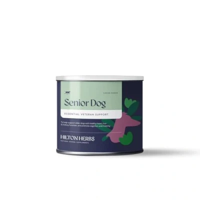 Image of Hilton Herbs Senior Dog Natural Supplement. 100% Ingredients. Supplement For Older Dogs. Dogs with Stiff Joints, Hip Issues and the Heart. 60 g