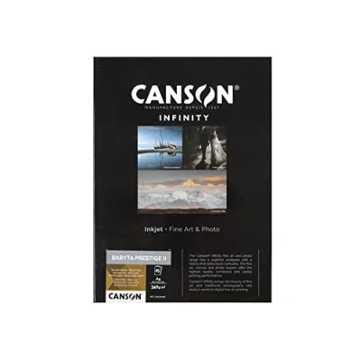 Image of Canson Infinity Baryta Prestige II Smooth White Inkjet Photo Paper, 340gsm, A4, 25 Sheets, Acid Free, Ideal for Professional Photographers