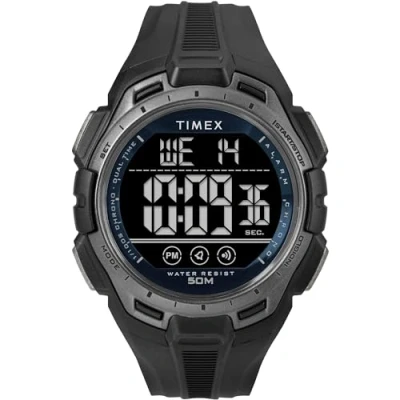 Image of Timex Unisex Sport 43 mm Watch Black PU Strap Digital Dial Case TW5M63800