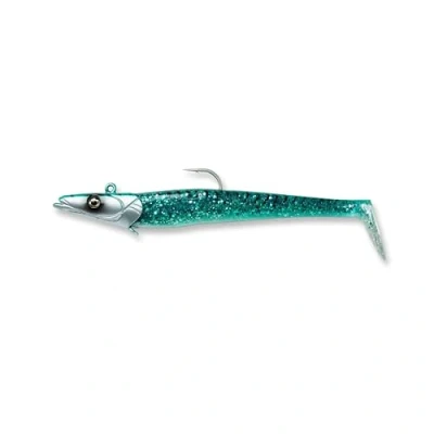 Image of Savage Gear Sandeel Fishing Bait, 3 1/2 oz, Mackerel, Realistic Contours &amp; Movement, Durable Construction, Two Tie Points, 5X Hooks, Holographic Eyes, Bait Keeper