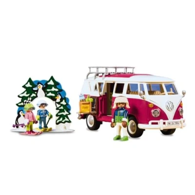 Image of PLAYMOBIL 71814, Volkswagen T1 Camping Bus Net Winter Edition II, 2024, 79 Pieces, 5 99 Years