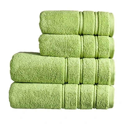 Image of Christy Antalya Large Bath Towels Set of 4 100% Turkish Cotton 600GSM Soft Plush Luxury Towel 2 Hand Quick Dry Fern Green