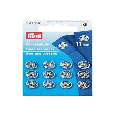 Image of Prym PRYM_341246 1 Sew On Snap Fasteners Brass Silver col 11 mm