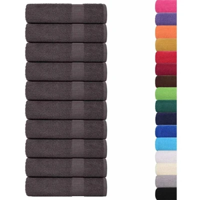 Image of vidaXL Hand Towels 50 pcs Anthracite 50x100 cm 360 gsm 100% Cotton