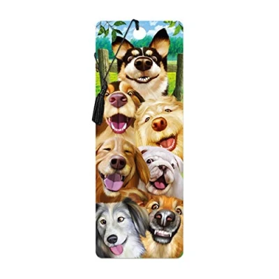 Image of 3D LiveLife Bookmark Canine Selfie from Deluxebase. A Dog with lenticular Artwork Licensed Renowned Artist Michael Searle