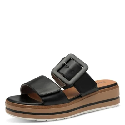 Image of Jana Women&#039;s 8 27271 42 Flat Sandal, Black, 5.5 UK