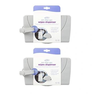 Image of Ubbi On The Go Gray Wipe Holder Baby Gifts, Set of 2