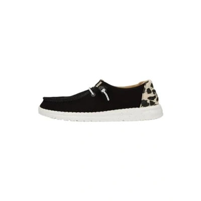 Image of HEYDUDE Wendy Leopard, Women Shoes, Black/Leopard, 9 UK