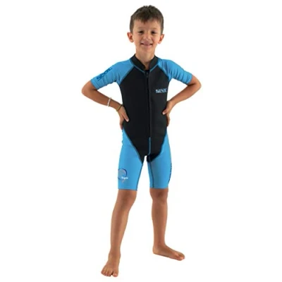 Image of SEAC Dolphin, Shorty Wetsuit for Kids in a 1,5mm Neoprene and Lycra Swimming, Snorkelling Playing the Water