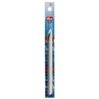 Image of Stoffe Hemmers PRYM_218501 1 Crochet Hooks for Wool Plastic 8.00 mm Grey, 18/8 Stainless Steel, 8.0 Mm. Länge: 14 Cm