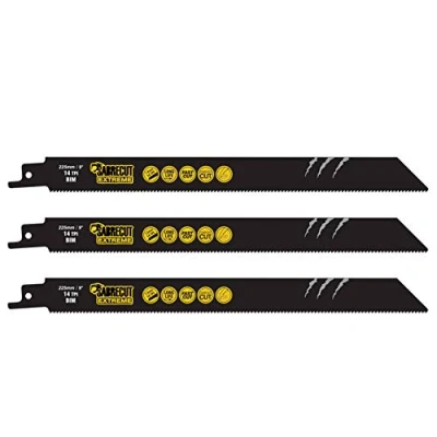 Image of 3 x SabreCut SCRS1122BF_3 225mm 14 TPI S1122BF Fast Wood and Metal Cutting Reciprocating Sabre Saw Blades Compatible with Bosch Dewalt Makita many others